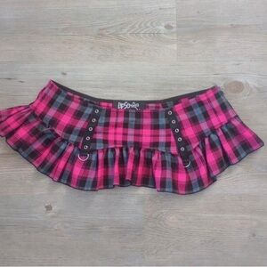 Y2K Lip Service Pink Plaid Micro Mini Gothic Skirt!.. size small…